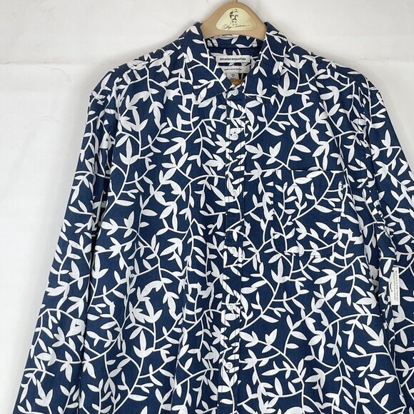 Amazon Essentials Men's Sz XL Blue long sleeved linen cotton shirt regular fit - Picture 6 of 14